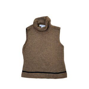 VTG JONES NEW YORK Knit Turtleneck Sweater Women's LG Acrylic Nylon Brown​​​